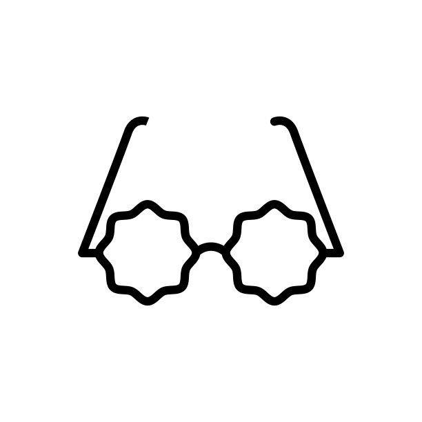 眼镜平面图标设计矢量模板插图图片下载