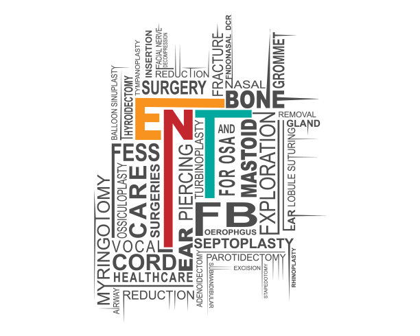 耳朵，鼻子，喉咙âENT，排版，书法文本，平面作品，包括世界上重要的单词和概念。图片下载