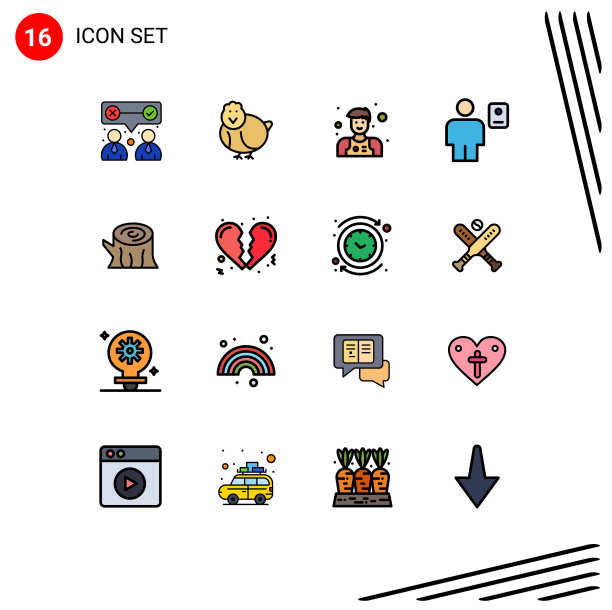 16平面颜色填充线概念的网站图片下载