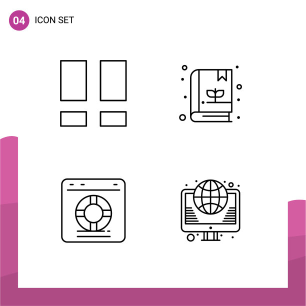 在网格上设置4个填充线的平面颜色图片下载