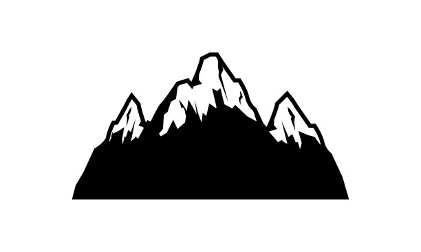 山的轮廓。落基山的标志或标志。矢量插图。图片下载