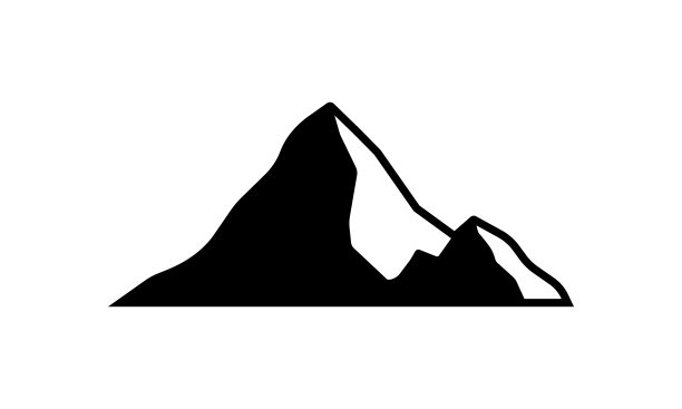 山的轮廓。落基山的图标或标志。矢量插图。图片下载