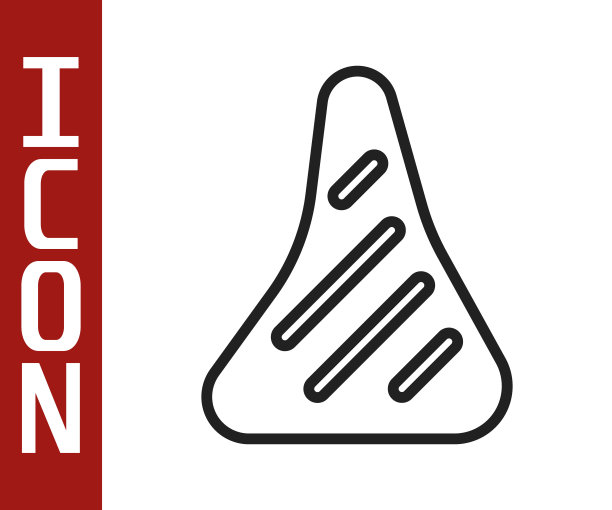 黑线牛排肉图标孤立在白色背景。向量图片下载