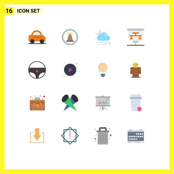 包16个创意平面颜色督导图片下载