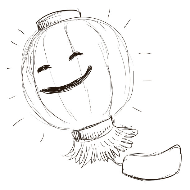 画一个微笑的中国灯笼，带流苏和标签图片下载