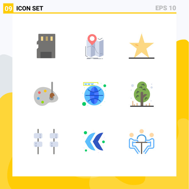 股票图标包9行符号和符号图片下载