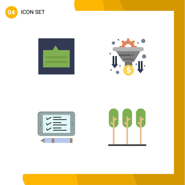 为网格设置4个商业平面图标包图片下载