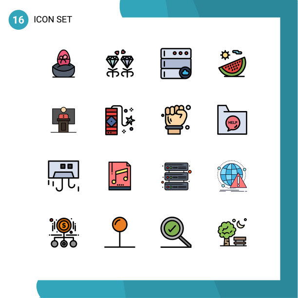 组16平色填充线标志和图片下载