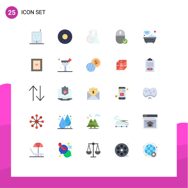 适用于网络和移动的25种通用平面颜色图片下载