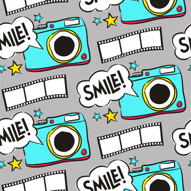 照片漫画无缝模式波普艺术风格。图片下载