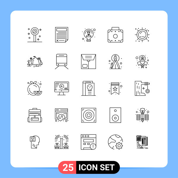 设置25个现代的UI图标符号符号的热度图片下载