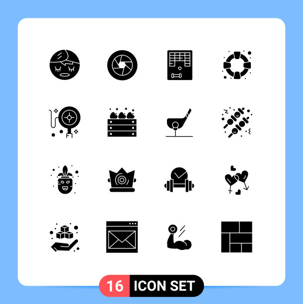 用户界面包16个基本固字形图片下载