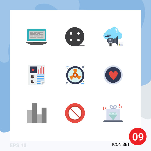 象形图设置9个简单的平色视频图片下载