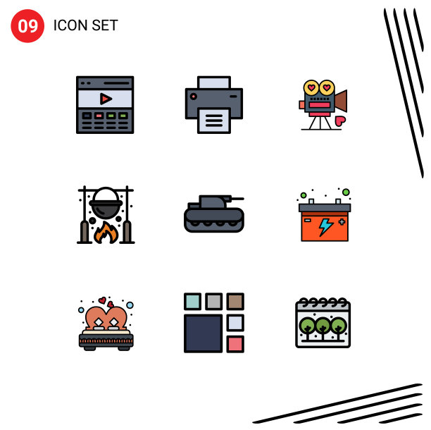 第九组填充线和平色标志图片下载