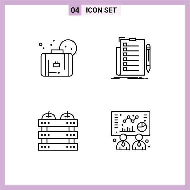 4通用线标志标志袋苹果海滩图片下载