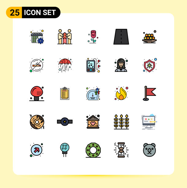 25个创意图标的现代符号和符号图片下载