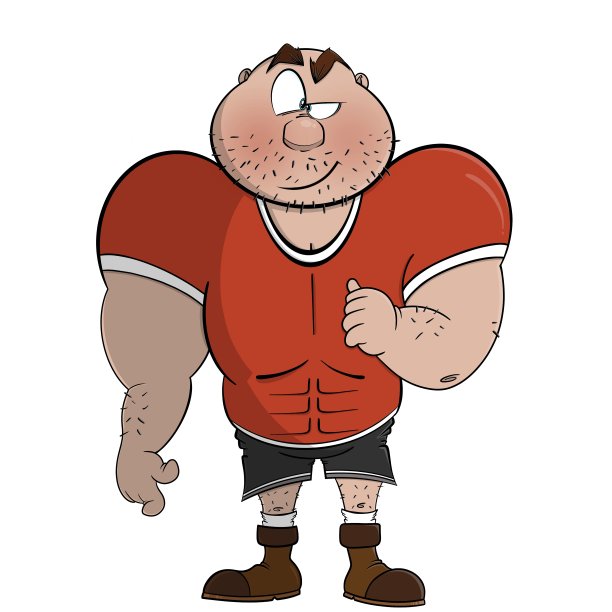 重运动肌肉健身橄榄球人卡通图片下载