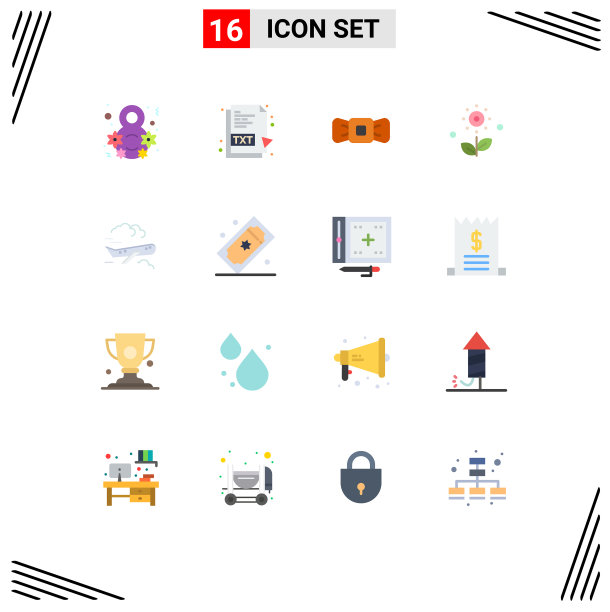 16个创意图标的现代标志和符号图片下载
