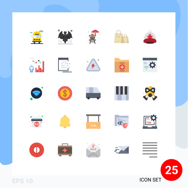 移动界面平色设25个象形图图片下载