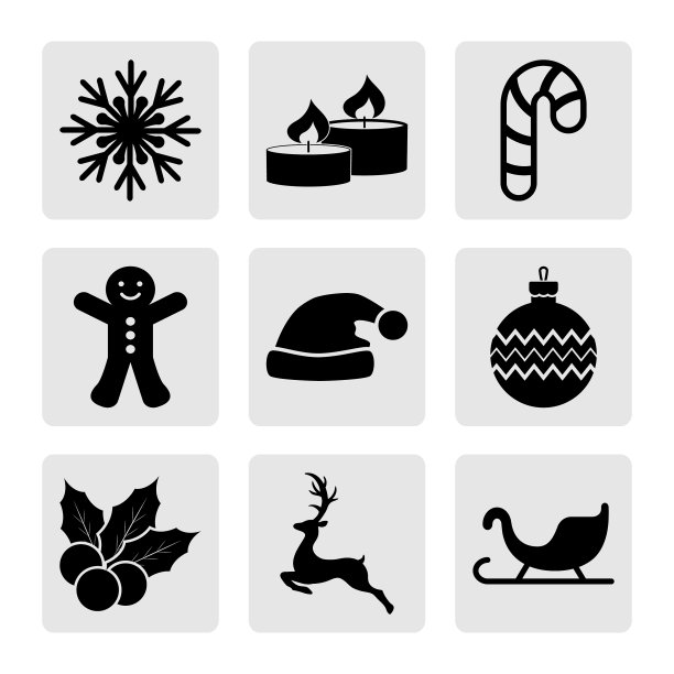 设置圣诞节模板收集图标图片下载