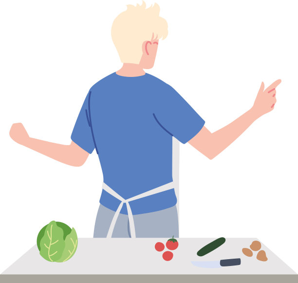 年轻的厨师准备健康的食物图片下载