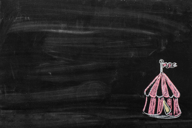 4月18日世界马戏团日背景黑板。空白的题字空间图片下载