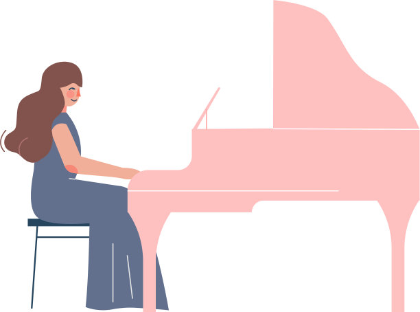 弹奏古典大钢琴的女音乐家图片下载