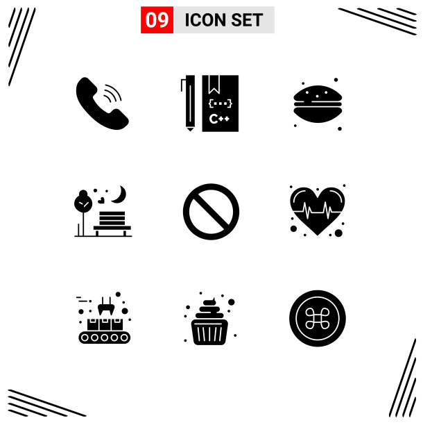 移动界面立体字形设置9个象形图图片下载