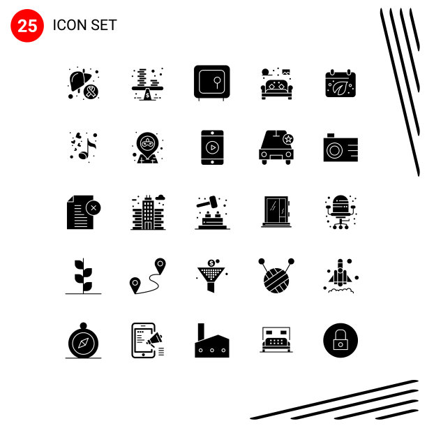 25个创意图标的现代符号和符号图片下载