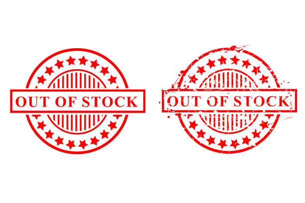 圆形矢量Grunge红色橡皮图章，脱销，孤立在白色图片下载