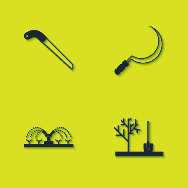 设园锯在地上种树图片下载