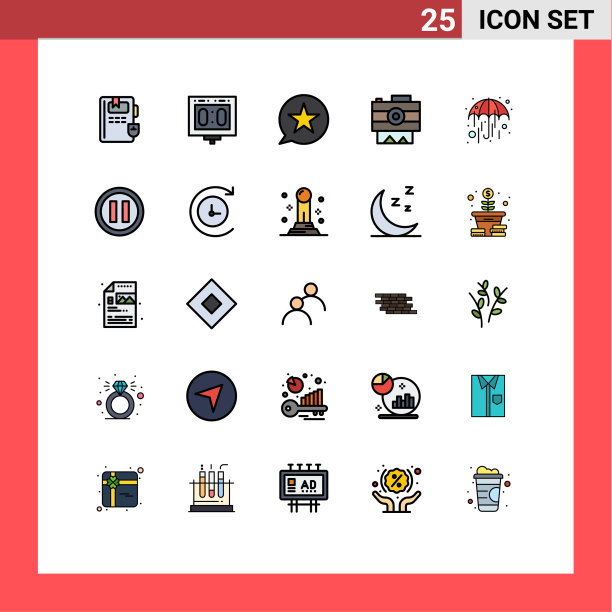 25个创意图标的现代符号和符号图片下载