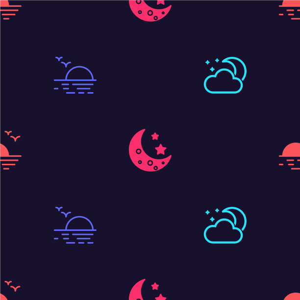 云与月亮和星星日落月亮和图片下载