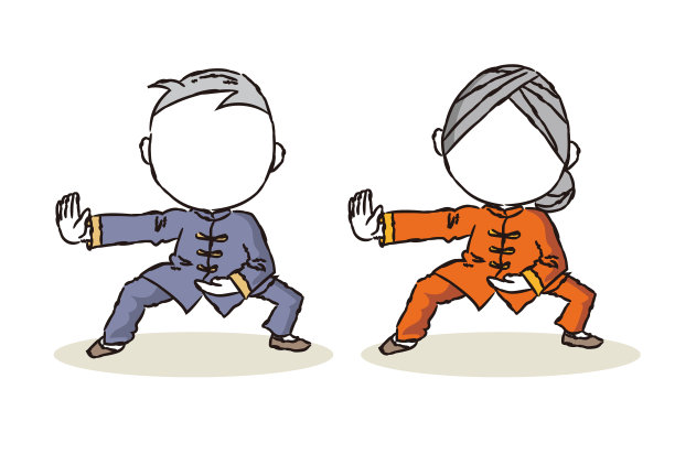 太极姿势-一对喜欢运动的老人图片下载