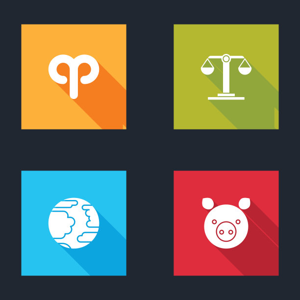 设定白羊座黄道十二宫，天秤座，水星和猪图片下载