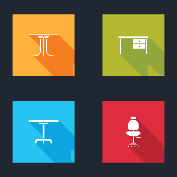 设置圆桌办公桌椅图标图片下载