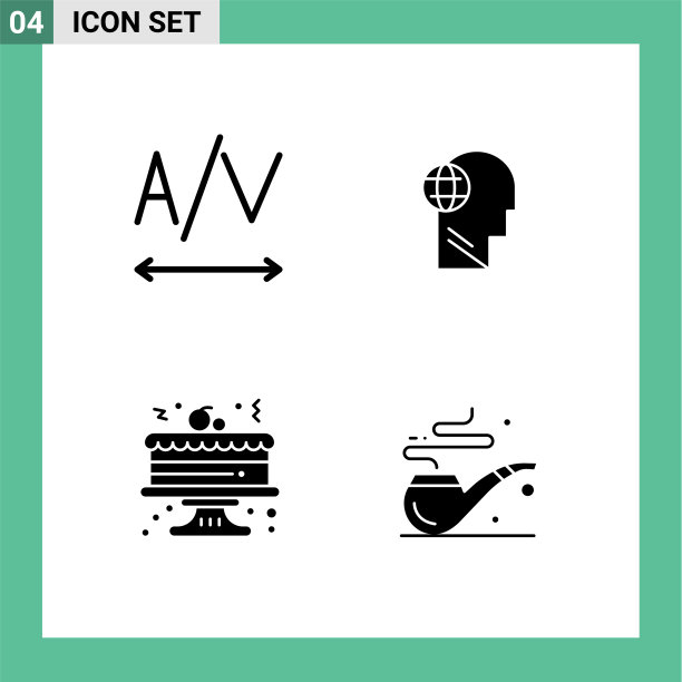 4固体字形概念的网站移动和图片下载