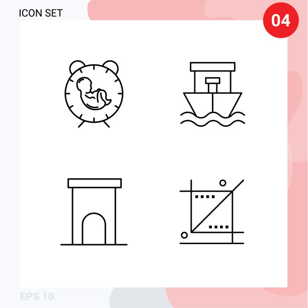 包装4现代填充线平色标志和图片下载