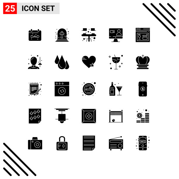 25固体字形概念的网站移动和图片下载