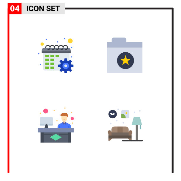 移动界面平面图标设置4个象形图图片下载