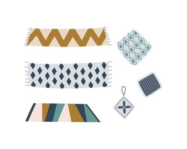 舒适的地毯设置大胆的图案和装饰图片下载