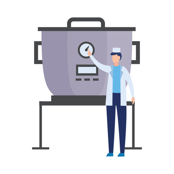 食品厂工人附近的工业设备单位图片下载