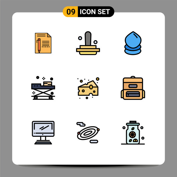 用户界面包9基本填充线平图片下载