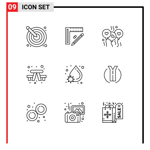 象形图设定9个简单的旅行轮廓图片下载
