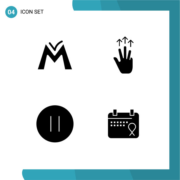 组4现代固体象形文字设置为货币图片下载