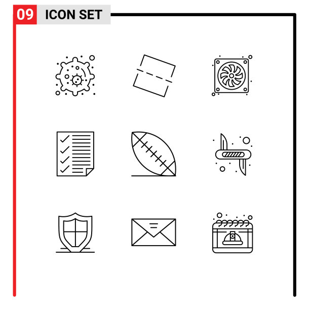 9主题大纲和可编辑的运动符号图片下载