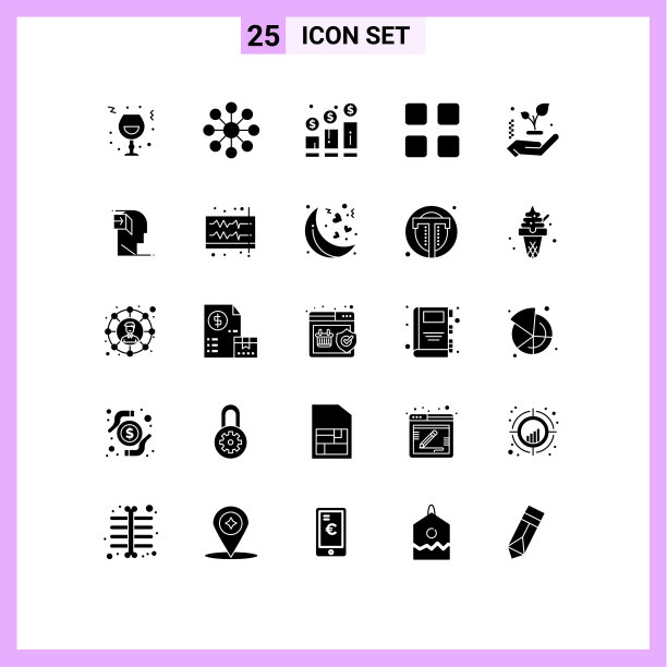 现代设置了25个立体象形文字和符号等图片下载