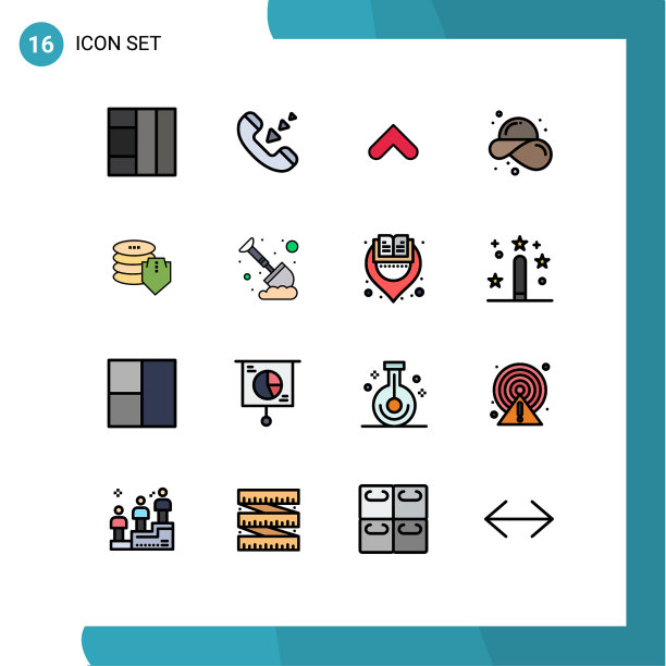 16平面颜色填充线概念的网站图片下载