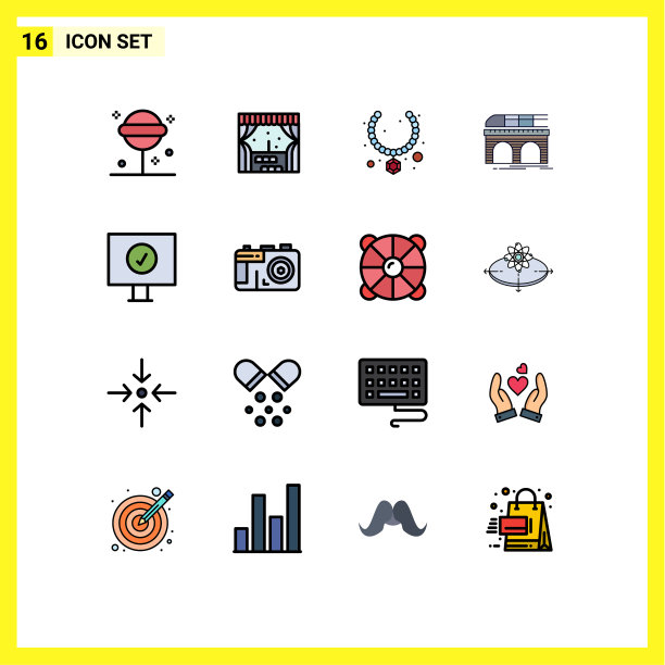 16个创意图标的现代标志和符号图片下载