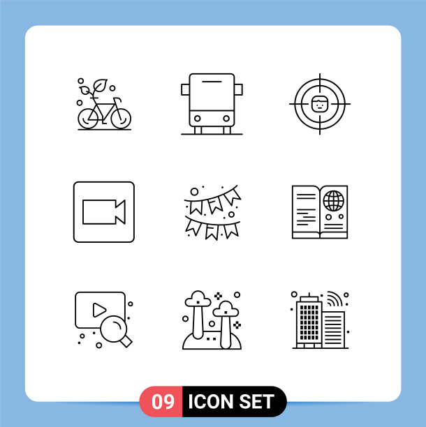 9 .创意图标的现代标志和符号图片下载